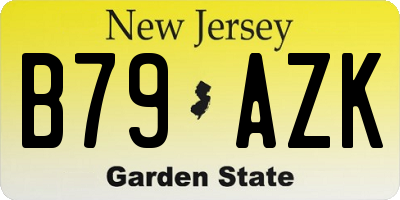 NJ license plate B79AZK