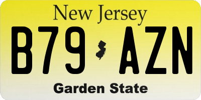NJ license plate B79AZN