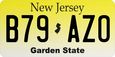 NJ license plate B79AZO