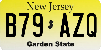 NJ license plate B79AZQ