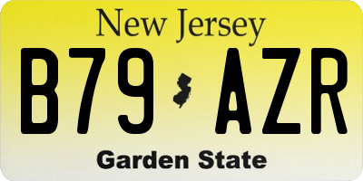 NJ license plate B79AZR