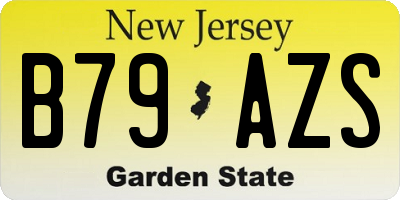 NJ license plate B79AZS