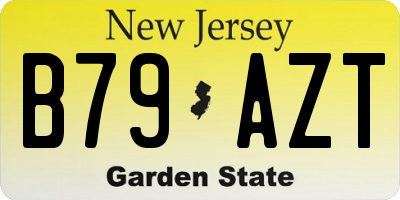 NJ license plate B79AZT