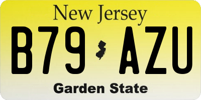 NJ license plate B79AZU