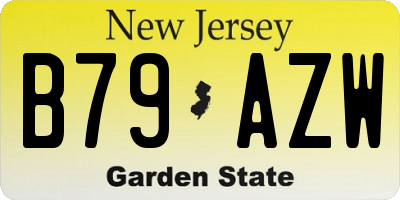 NJ license plate B79AZW