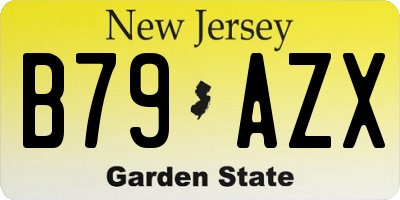 NJ license plate B79AZX