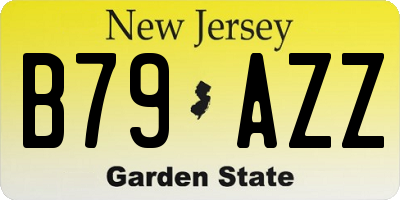 NJ license plate B79AZZ