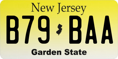 NJ license plate B79BAA