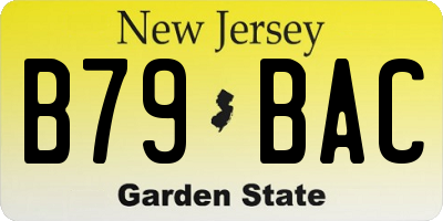 NJ license plate B79BAC