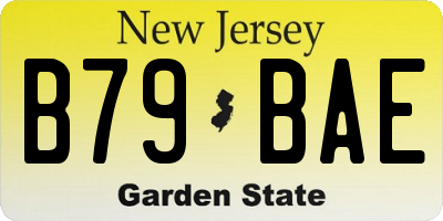 NJ license plate B79BAE