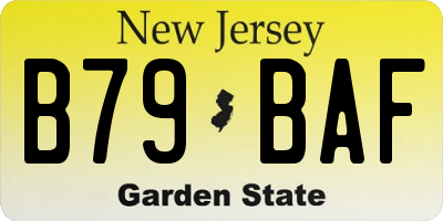NJ license plate B79BAF