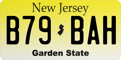 NJ license plate B79BAH