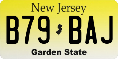 NJ license plate B79BAJ