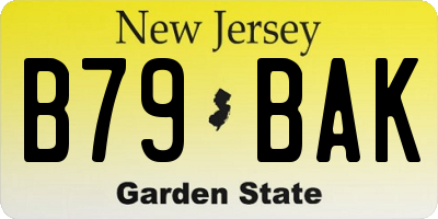 NJ license plate B79BAK