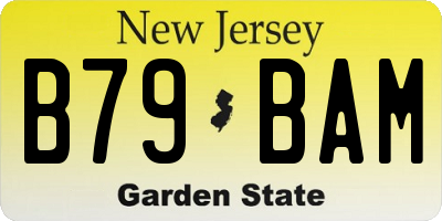 NJ license plate B79BAM