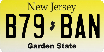 NJ license plate B79BAN