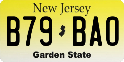NJ license plate B79BAO
