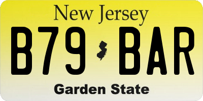 NJ license plate B79BAR
