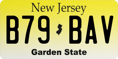 NJ license plate B79BAV