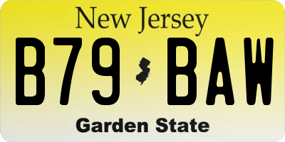 NJ license plate B79BAW