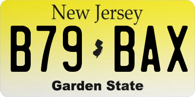 NJ license plate B79BAX