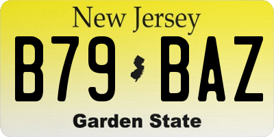 NJ license plate B79BAZ