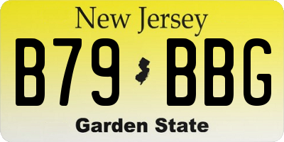NJ license plate B79BBG