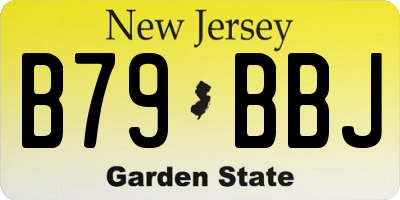 NJ license plate B79BBJ