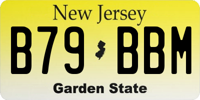 NJ license plate B79BBM