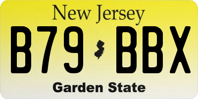 NJ license plate B79BBX