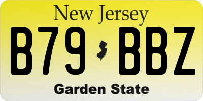 NJ license plate B79BBZ