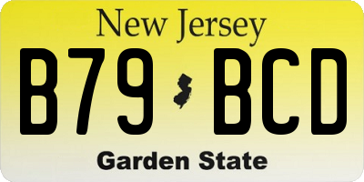 NJ license plate B79BCD