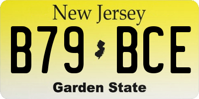 NJ license plate B79BCE