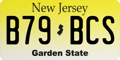 NJ license plate B79BCS