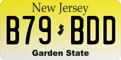 NJ license plate B79BDD