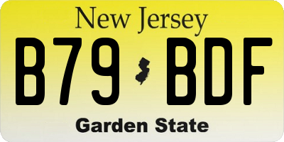 NJ license plate B79BDF