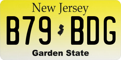 NJ license plate B79BDG