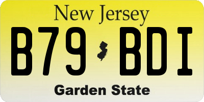 NJ license plate B79BDI