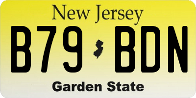 NJ license plate B79BDN