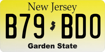 NJ license plate B79BDO