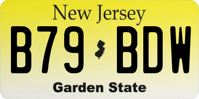 NJ license plate B79BDW