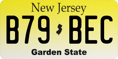 NJ license plate B79BEC