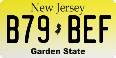 NJ license plate B79BEF
