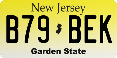NJ license plate B79BEK