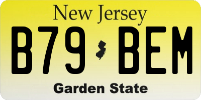 NJ license plate B79BEM