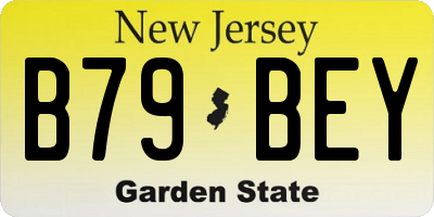 NJ license plate B79BEY