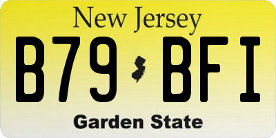 NJ license plate B79BFI