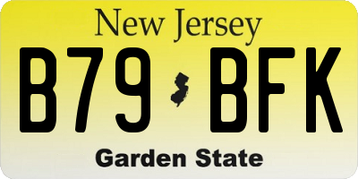NJ license plate B79BFK