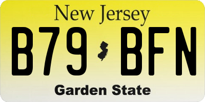 NJ license plate B79BFN