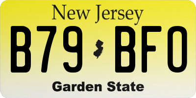 NJ license plate B79BFO